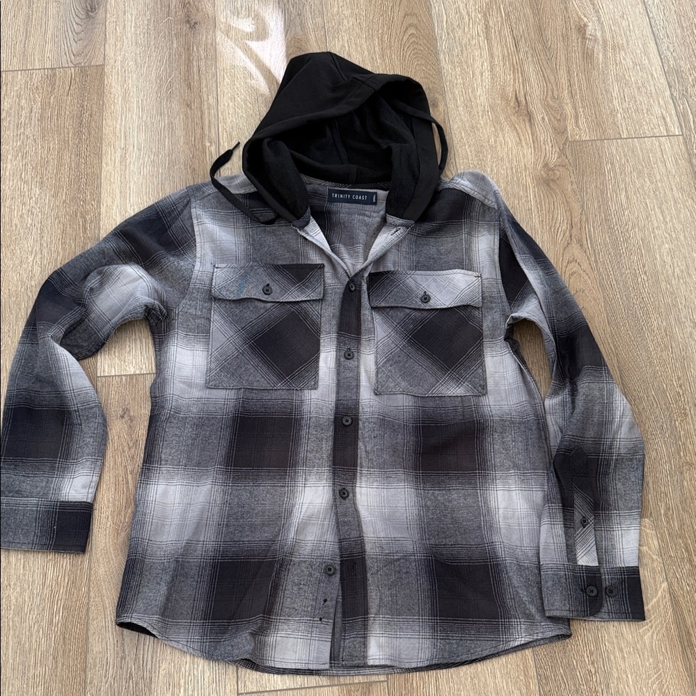 Men’s Trinity Coast Black and Gray Checkered Hoodie